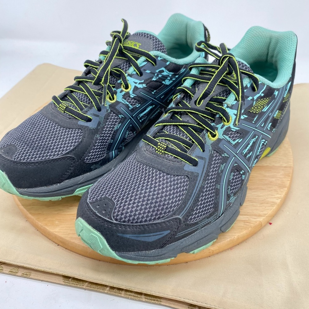 Asics Womens Gel Venture 6 T7G6N Black Teal Road Running Shoes Size 9.5